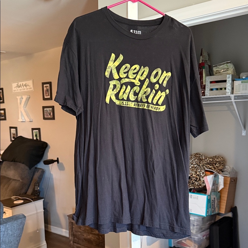 Mens XXL 5:11 Keep on Ruckin' Black T-Shirt